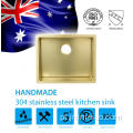 Made Sus304 sob o Monte Pvd Golden Kitchen Sink